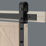 60" Bi-Folding Sliding Barn Door Hardware Kit for 2 Doors,Smoothly&Quietly,Black Track J Shape Roller-[Doors not Included] - Image 8