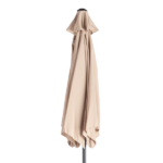9ft Patio Umbrella, Outdoor Market Umbrella with Push Button Tilt, Crank Handle, 6 Sturdy Iron Ribs, UPF 50+ Waterproof Solution-Dyed Polyester Canopy, for Garden, Deck, Backyard, Poolside, Beige - Image 8
