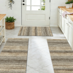 Three-piece kitchen rug set, non-slip and washable, abstract pattern kitchen hallway rug, soft and comfortable, suitable for sinks, floors, entrances, hallways and bathrooms. - Image 9