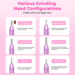 Portable Electric Nail Drill, Professional Nail File Kit for Acrylic, Gel Nails, Manicure Pedicure with Nail Drill Bits Sanding Bands Rose gold - Image 6