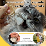 6-Piece Cat Hair Memorial Pendant Set - Pet Keepsake: Soft Fur Capsule Pendant, Portable Keychain - Image 7