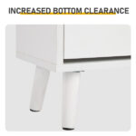 Rattan-front shoe cabinet with 1 drawer and 2 flip-down compartments, particleboard, 54*24*110cm, white - Image 9