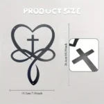 CIFbuy Metal Paint Baked Cross Heart Infinity Ichthys Wall Art Christian Home Decor (TikTok, temu pickup) - Image 3