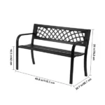 Outdoor Bench 46 in Metal Garden Bench 480 lbs Park Patio Yard Porch Bench (Shipment from Walmart) - Image 2