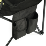 Folding Camping Chair with Built-in Cooler Bag, 350LBS Heavy Duty Portable Outdoor Chair with Cup Holder, Side Pocket & Carry Bag, 33.7"×20.5"×33.5" Black Camping Chair with Yellow Stripes for Beach, Picnic, Fishing - Image 14