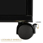Double Edged Manicure Nail Table with Drawer Black - Image 12
