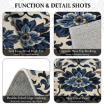 Three-piece kitchen rug set, non-slip and washable, abstract pattern kitchen hallway rug, soft and comfortable, suitable for sinks, floors, entrances, hallways and bathrooms. - Image 6