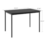 Casual Wood and Metal Rectangular Table, Black finish for Indoor (Shipment from Walmart) - Image 2