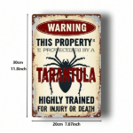 CIFbuy 1PC Vintage Spider Warning 2D Flat Metal Sign" 8x12 Inch Waterproof Rustproof Classic, Art Decor Durable Hanging Plaque For H Metal SignikTok, Metal SignikTok, t Self-pickup Logiopics - Image 2