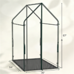 54" x 36" x 67" Portable Mini Greenhouse with PE Bottom Mat, Clear PVC Plant Grow Tent, Wind Resistant Metal Frame Outdoor Green House with Stakes & Ropes - Image 7