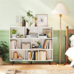 10 Cube Bookcase 3-Tier Modern Storage Organizer with 5 Metal Legs Bookshelves - Image 8