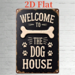 CIFbuy 1pc Vintage Welcome To The Dog House Metal" Sign, Heavy-Duty Rustic Paw Print Bone Pattern Pet Wall Decor, Pet Wall Decor, 2D Flat Unframed Farmh House Metal SiikTok, House Metal SiikTok, t Self-pickup Logiopics - Image 3