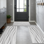 Three-piece kitchen rug set, non-slip and washable, abstract pattern kitchen hallway rug, soft and comfortable, suitable for sinks, floors, entrances, hallways and bathrooms. - Image 12