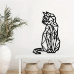 CIFbuy Vintage Style 3D Geometric Cat Wall Art Handcrafted Metal Sculpture Home Office Decor(TikTok, temu pick-up service) - Image 2