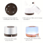 500ml Aromatherapy Essential Oil Diffuser Set with 6 Therapeutic Oils, 7 Color Changing LED Lights, Ultrasonic Cool Mist, Auto Shut-Off, Quiet Operation Perfect for Home, Bedroom, Yoga - Image 6