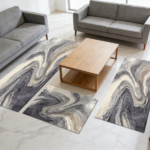 Three-piece kitchen rug set, non-slip and washable, abstract pattern kitchen hallway rug, soft and comfortable, suitable for sinks, floors, entrances, hallways and bathrooms. - Image 11