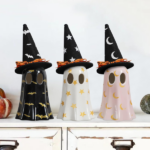 Halloween Decor Indoor, Set of 3 Ceramic Ghosts with Witch Hats, Cute Spooky Ghost Figurines for Mantel, Shelf & Tabletop Decor, Halloween Decorations - Image 5