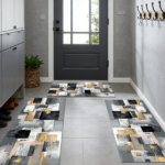 Three-piece kitchen rug set, non-slip and washable, abstract pattern kitchen hallway rug, soft and comfortable, suitable for sinks, floors, entrances, hallways and bathrooms. - Image 10