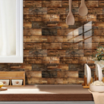 10 PCS 3D Wall Brick Self Adhesive Removable Wallpaper 11.8 x 11.8 Inch Wallpaper Brick Breakaway Wall Decals Vintage Faux Brick Wallpaper Brown for Fireplace Kitchen Backsplash - Image 9
