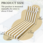 Outdoor Chaise Lounge Cushion, 72 in. x 21 in. x 3 in. Waterproof Fade-Resistant Patio Chair Pad for Pool Beach - Image 3