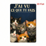 CIFbuy Cat Observer Metal Plaque Funny Wall Art, Vintage Home Bedroom Decor Sign, Waterproof Durable 2D Flat Print Ornament TikTok, TikTok, n Self-pickup Logiopics - Image 2
