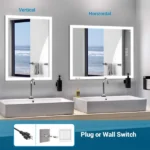 Bright LED Bathroom Mirror 36" x 28" Front Light, 5 Mins Defog, Full HD Reflected, 3 Colors Dimmable, Wall Mounted[Unable ship on weekends, TK/TEMU only for pickup, only TX10643 warehouse supports GOFO] - Image 6