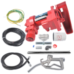 20 GPM High Flow Fuel Transfer Pump 12V DC with Manual Nozzle for Gas Diesel Red - Image 2
