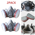 2 Pack Reusable Half Face Shield Respirator Mask for Painting Welding Sanding Facepiece(US Logistics only For USPS.TK/TMEU only For self-pickup)