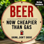 CIFbuy Beer Is Cheaper Than Gas Wooden Wall Art, "" Than Gas Wooden Wall Art, Wooden Wall Art, Vintage Gas Station Bar Sign TikTok, Temu Self-pickup LogiSiics - Image 2