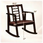 Heavy-Duty Solid Wood Rocking Chair, Ergonomic Accent Armchair with Breathable Ladder Back for Indoor Relaxation-Brown - Image 9