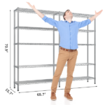 5-layer double row, freely adjustable layer spacing, with adjustable feet, display stand, iron, 177*40*180cm, chrome-plated - Image 6