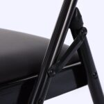 Same Code 33457557 4pcs Elegant Foldable Iron & PVC Chairs for Convention & Exhibition Black - Image 38