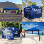 3 x 3m Two Doors & Two Windows Practical Waterproof Right-Angle Folding Tent Blue - Image 64