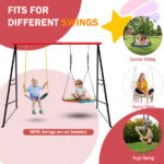 Swing Stand Frame,Swing Set Frame for Both Kids and Adults,500 Lbs Heavy-Duty Metal A-Frame Backyard Swing for Indoor Outdoor,Red(Frame Only)Non-eBay certified warehouse delivery - Image 2