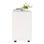 White Wood Grain Density Board Three Drawers Wooden Filing Cabinet - Image 6