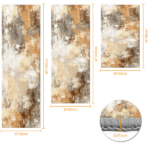Three-piece kitchen rug set, non-slip and washable, abstract pattern kitchen hallway rug, soft and comfortable, suitable for sinks, floors, entrances, hallways and bathrooms. - Image 3