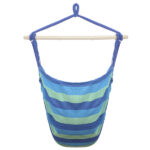 Distinctive Cotton Canvas Hanging Rope Chair with Pillows Blue - Image 5