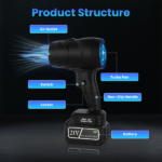 130000RPM Cordless Mini Blower, 1000W Powerful Motor with Turbo Tech (550g Wind Pressure/600g Blowing Force), 64mm Air Output for Heavy Debris Cleaning - Image 4