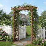 Wooden Arbor, Wedding Arch for Ceremony, Wood Trellis for Plant Climbing, Christmas Decor Pergola for Garden Backyard - Image 3