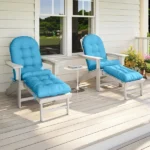 Outdoor Adirondack Chair Cushions – 44x19x4 inch Waterproof Rocking Chair Cushion with 17x19 Ottoman Cushion, Fade & Stain Resistant, Non-Slip Ties for Patio, Garden, Backyard - Image 2