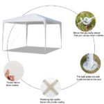 3 x 3m Waterproof Tent with Spiral Tubes White - Image 20