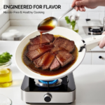22-Piece Non-Stick Cookware Set, 6 Pots & 3 Lids, Removable Handles, Oven & Dishwasher Safe, Includes 28cm Soup Pot, Cream White Aluminum - Image 11