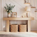 63" Farmhouse Console Table, Narrow Entryway Table with Spacious Bottom Storage - Image 6