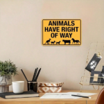 CIFbuy 1pc Wildlife Animals Have Right Of Way Metal Tin Sign, Tin Sign, 8x12 Inch Farmhouse Wall Decor With Kangaroo Cow Horse Silhouettes, With Kangaroo Cow Horse Silhouettes, Vinta RiikTok, RiikTok, r With Kangaroo Cow Horse Silhouettes Self-igckup Logiopnta - Image 3