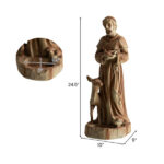 24.5" Saint Francis Statue with Built-in Bird Feeder Religious Garden Sculpture - Image 5