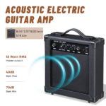 KMA102 41In Basswood Panel Matte Edging Folk Guitar with 15W Amplifier Bag Tuner and other Accessories Rubbed blue - Image 3