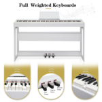 Do Not Sell on Amazon Glarry GDP-104 88 Keys Full Weighted Keyboards Digital Piano with Furniture Stand, Power Adapter, Triple Pedals, Headphone, for All Experience Levels White - Image 3