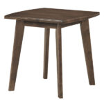 17" Square Side Table Solid Rubber Wood, Walnut Finish End Table for Living Room Bedroom - Image 3