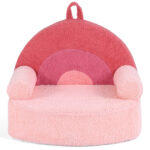 Pink Kids Sofa, Soft Teddy Fleece Foam Couch with Carry Handle & Removable Machine-Washable Cover - Image 3