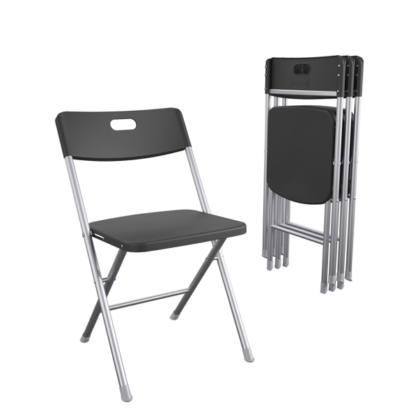 Resin Seat & Back Folding Chair, Black, 4-Pack (Shipment from Walmart)